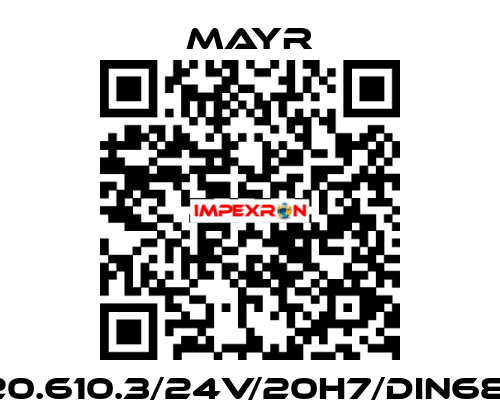 6/820.610.3/24V/20H7/DIN6885-1 Mayr