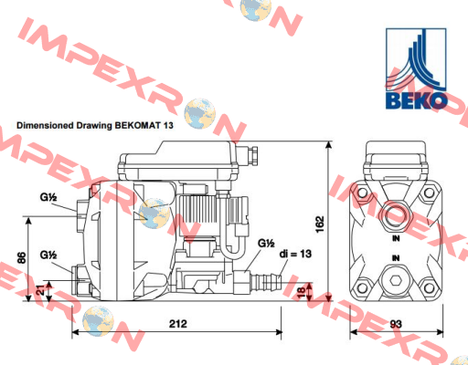 2000021  KA13A10A0 BEKOMAT 13, 230 VAC Beko