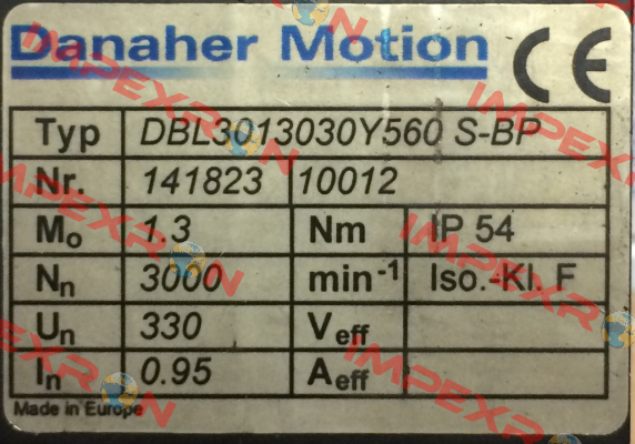 DBL3-0130-30-Y-560-SBP Danaher Motion